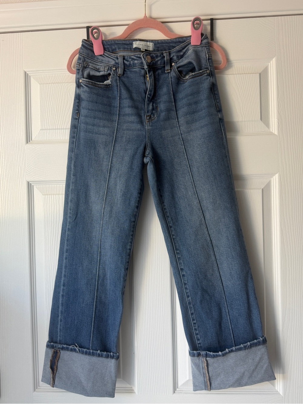 Risen Women’s Mid Wash Blue Straight-Leg Jeans